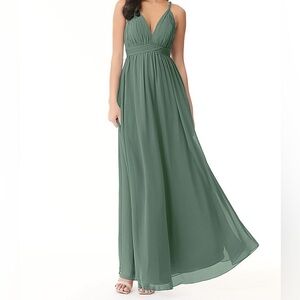 Azazie Rowena EUCALYPTUS green bridesmaid dress sizes 8, 10, 12, 14 available
